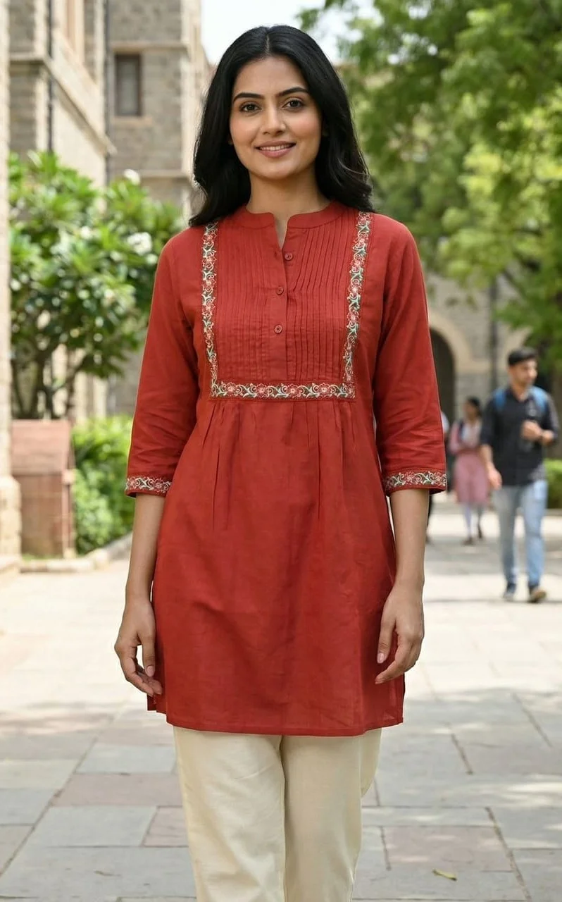 Heavy Embroidery Multi Color in  Short Tops